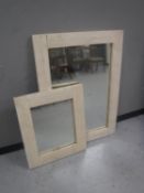 Two painted pine framed mirrors