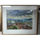 Alan McGuin : Tees Valley, watercolour, signed, dated '87, 47 cm x 62 cm, framed.