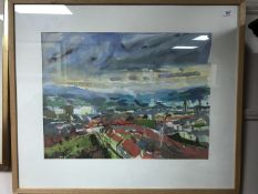 Alan McGuin : Tees Valley, watercolour, signed, dated '87, 47 cm x 62 cm, framed.