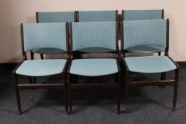 A set of six 1970's Danish stained beech dining chairs