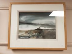 Michael Morgan FRSA, (1928-2014) : Receding Tide (Bamburgh), watercolour, 38 cm x 27 cm.