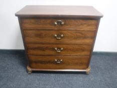 A late 19th century continental mahogany four drawer chest