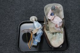 A Lladro figure of a geisha on rickshaw (a/f)