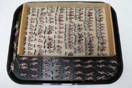 A tray of 20th century hand painted miniature lead military figures CONDITION REPORT: