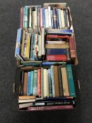Five boxes of assorted hardback books : reference, rugby,