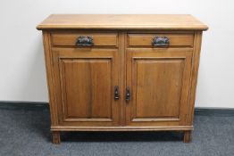 An Edwardian mahogany double door sideboard CONDITION REPORT: 95cm high by 116cm