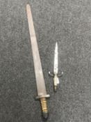 A reproduction Viking style sword and a main-gauche dagger