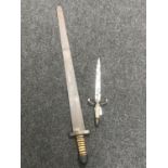 A reproduction Viking style sword and a main-gauche dagger