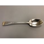 A large Victorian silver basting spoon,