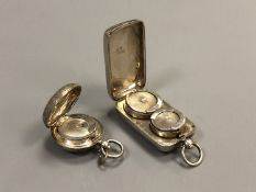 Two antique silver sovereign cases,