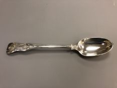 A large Victorian silver basting spoon,