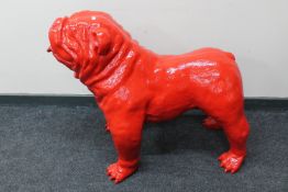 A large painted fibreglass figure of a bulldog