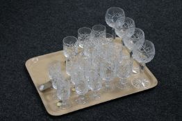 A tray of crystal glass,