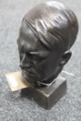 A cast iron bust of Hitler