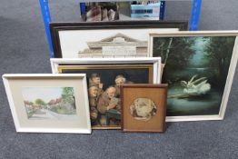 An oak framed WWI Memorial,