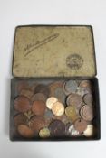 A tin of antique and later coins, Jersey,