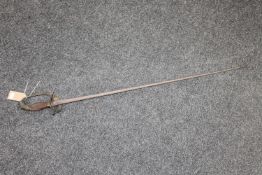 An antique French dress sword with triangular blade