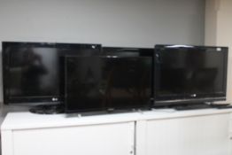 Four LCD TV's with continental wiring (untested),