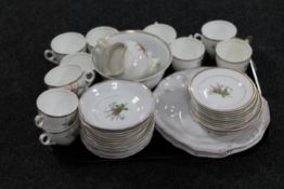 A tray containing thirty nine pieces of Victorian tea china