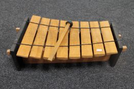 A wooden xylophone