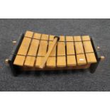 A wooden xylophone