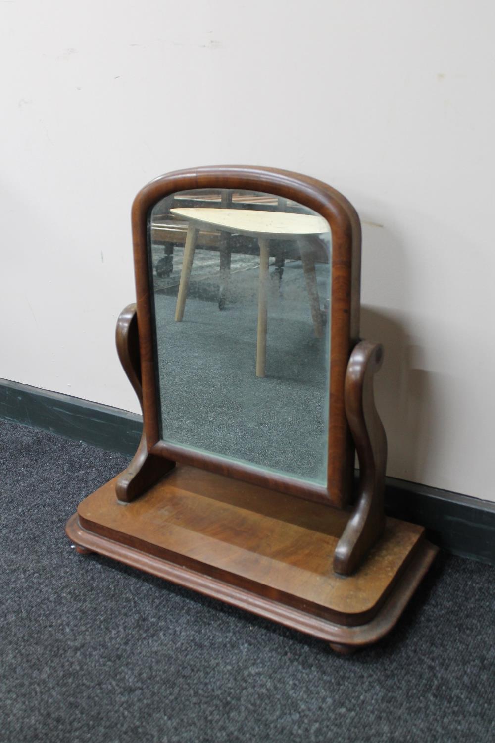 A Victorian mahogany dressing table mirror