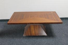 An Art Deco rosewood effect coffee table
