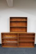 Three sets of mid 20th century Danish teak open shelves