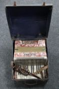 A cased Alvari accordion