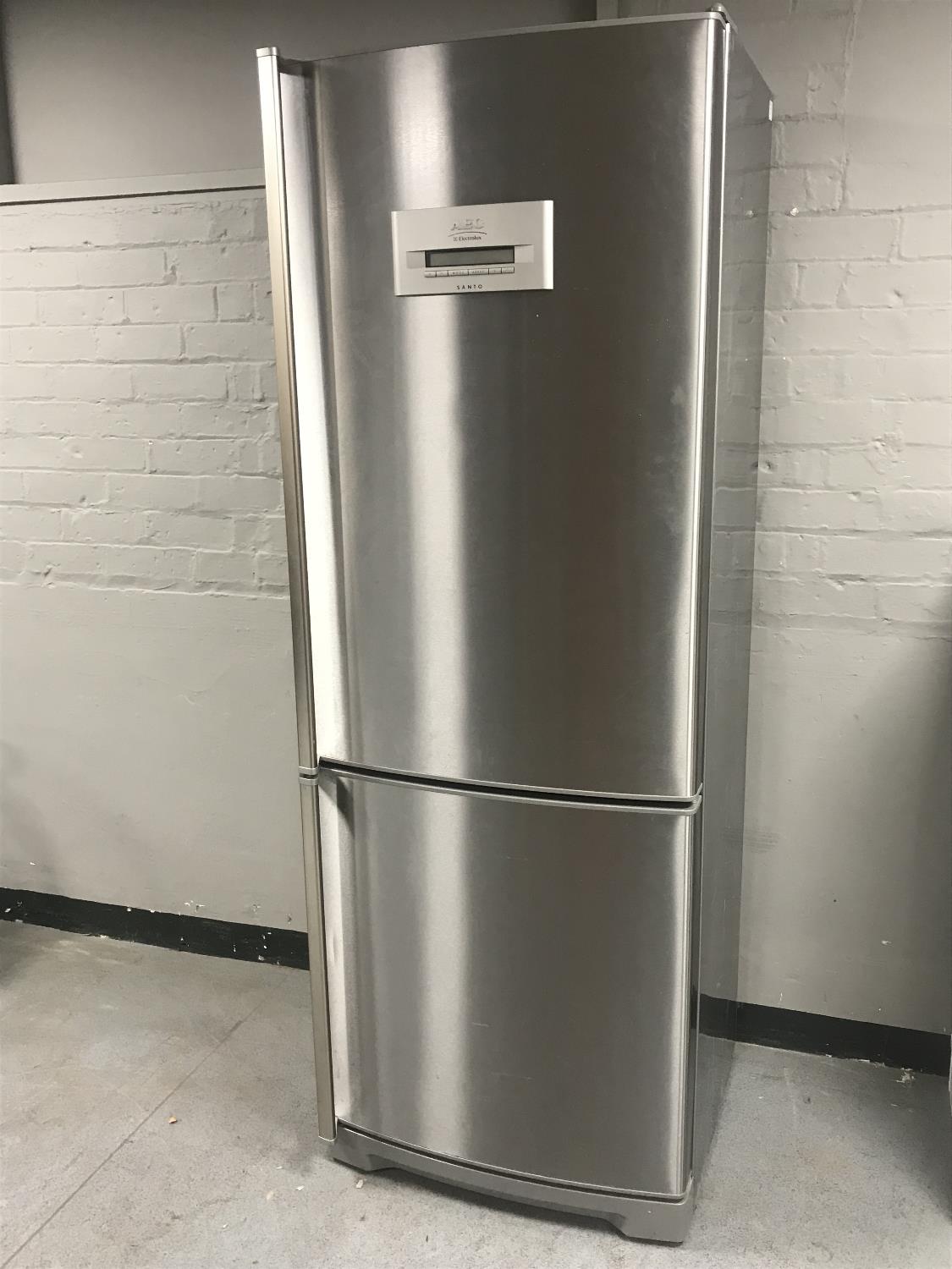 An AEG Electrolux Santo fridge freezer model 75438KG in silver