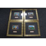 A set of four gilt framed Martin Lafferty prints; Port Rush, Loading Lobster Pots,