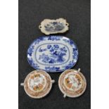 A pair of 19th century Gibson & Sons willow pattern tureens,