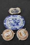 A pair of 19th century Gibson & Sons willow pattern tureens,