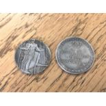 Two early twentieth century German coins / tokens - 1936 Olympics and the reincorporation of the