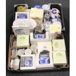 Two boxes of assorted boxed and unboxed Ringtons china