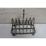 A silver toast rack,