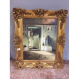 A continental oil on canvas - country house interior CONDITION REPORT: This measures