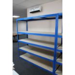 A set of five tier industrial metal shelving, width 180 cm.