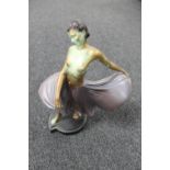 An Art Deco chalk figure of a lady in flowing dress