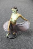 An Art Deco chalk figure of a lady in flowing dress