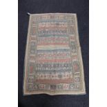 A Kashmiri hand chain stitch wool rug 140 cm x 86 cm
