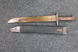 A late 19th century Austrian pioneers short sword in sheath CONDITION REPORT: Blade