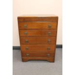 A 1930's oak five drawer chest CONDITION REPORT: 102cm high by 76cm wide by 45cm