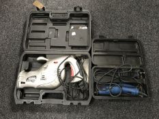 A cased Draper multi tool and a cased Workshop power saw