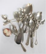 A silver serving spoon, London hallmarks,