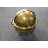 Four Indian brass dome topped food warmers on stands