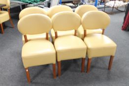 A set of forty contemporary leather upholstered restaurant chairs