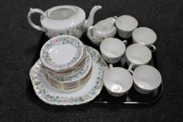 A tray of a twenty-two piece Aynsley Wild Tudor tea service CONDITION REPORT: Teapot