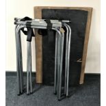 Four restaurant tray stands