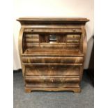 A 19th century mahogany cylinder bureau,